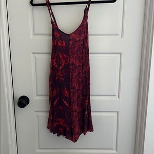 Free People Red and Purple Floral Romper